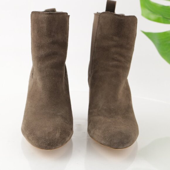 Steve Madden Womens Ravyn Boot Size 9 Taupe Suede Chelsea Block Heel Bootie - Picture 2 of 12